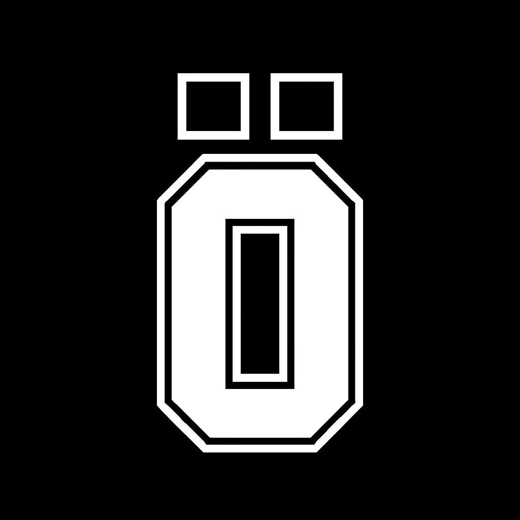 Logo stilizzato Öhlins in bianco su sfondo nero