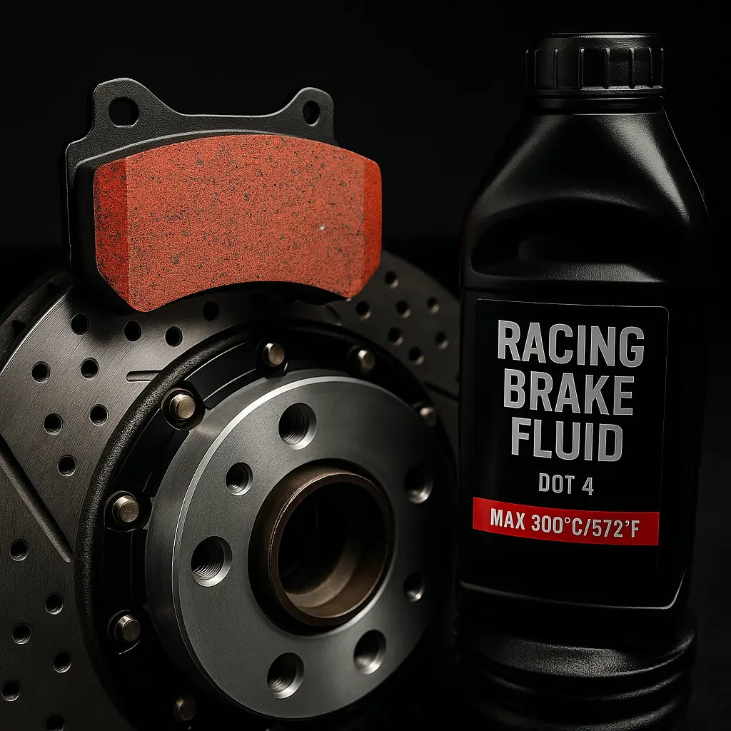 Pastiglie freno racing e liquido DOT 4 ad alte prestazioni per impianti Abarth