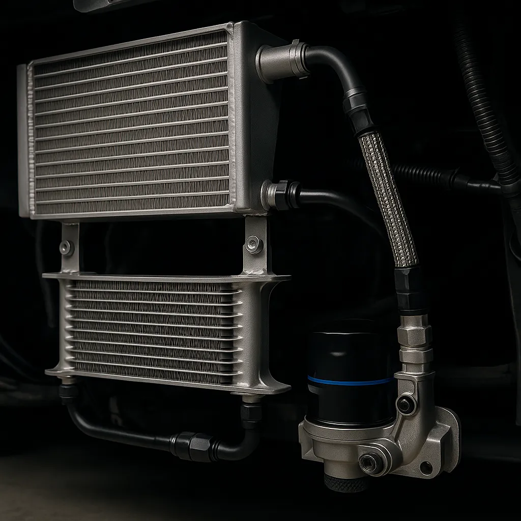 Radiatore olio racing con tubazioni rinforzate per raffreddamento Abarth